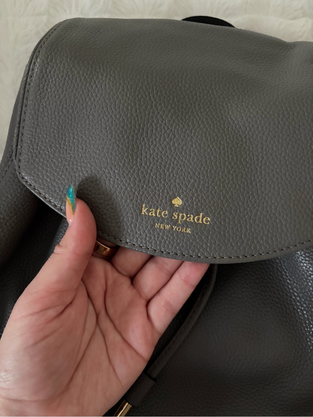 Kate Spade Gray Drawstring Backpack - Picture 2 of 9